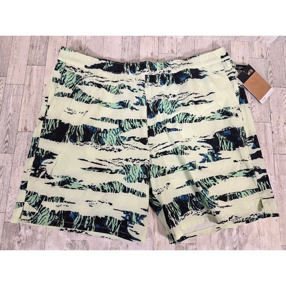 The North Face Mens Wander Short XXL Lime Cream Raven Canyon Print NF0A535QIO0